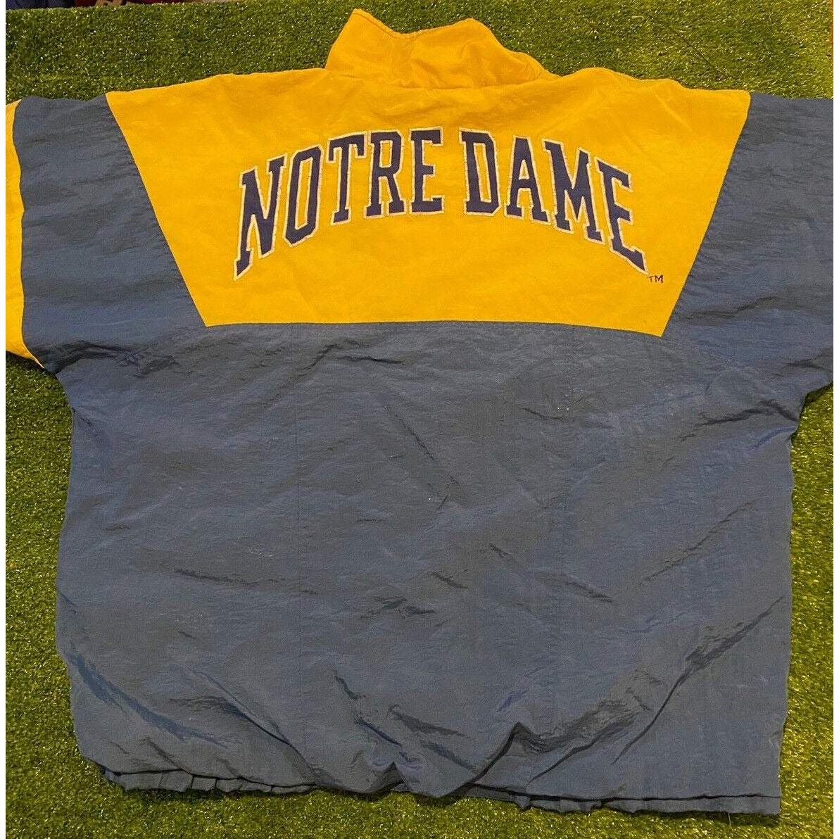 Vintage Apex one Notre Dame Fighting Irish 1/4 zip pullover puffer coat XL 90s