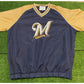 Y2K Milwaukee Brewers pullover XL jacket coat mens MLB Retro baseball