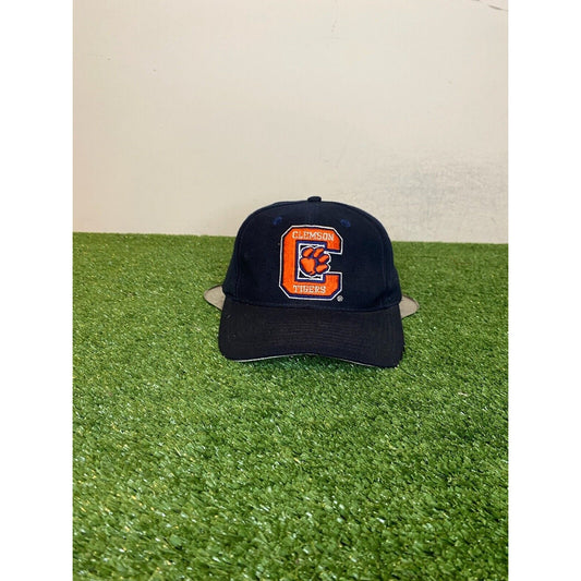 Vintage Clemson Tigers hat cap snap back blue baseball adult 90s retro orange