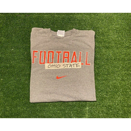 Vintage Y2K Nike Ohio State Buckeyes Football center swoosh t-shirt XL Retro