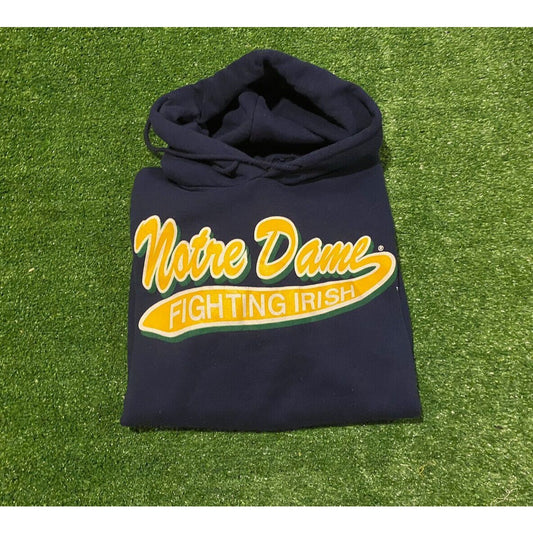Vintage PM Sport Notre Dame Fighting Irish Script tailsweep hoodie sweatshirt L