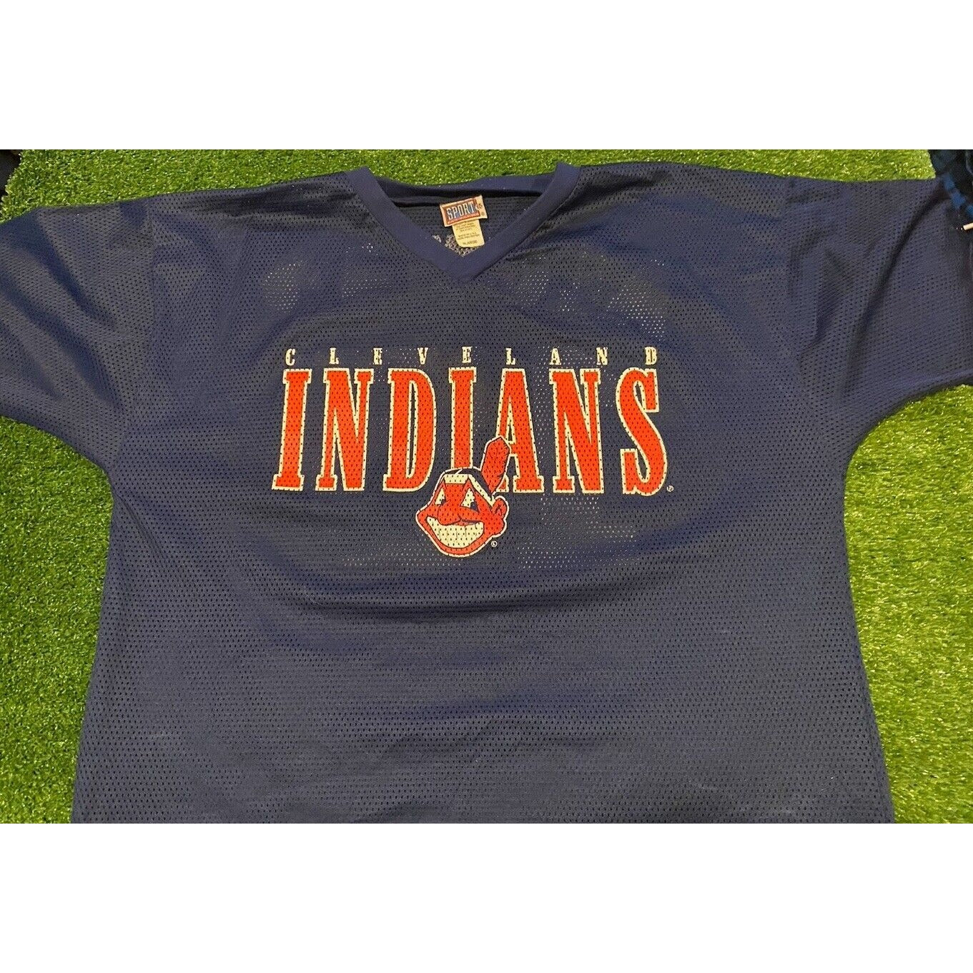 Vintage Cleveland Indians shirt extra large mens blue Chief wahoo Sandy Alomar