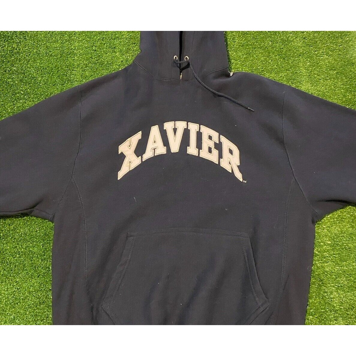 Vintage Xavier University Musketeers sweatshirt small blue mens Basketball y2K