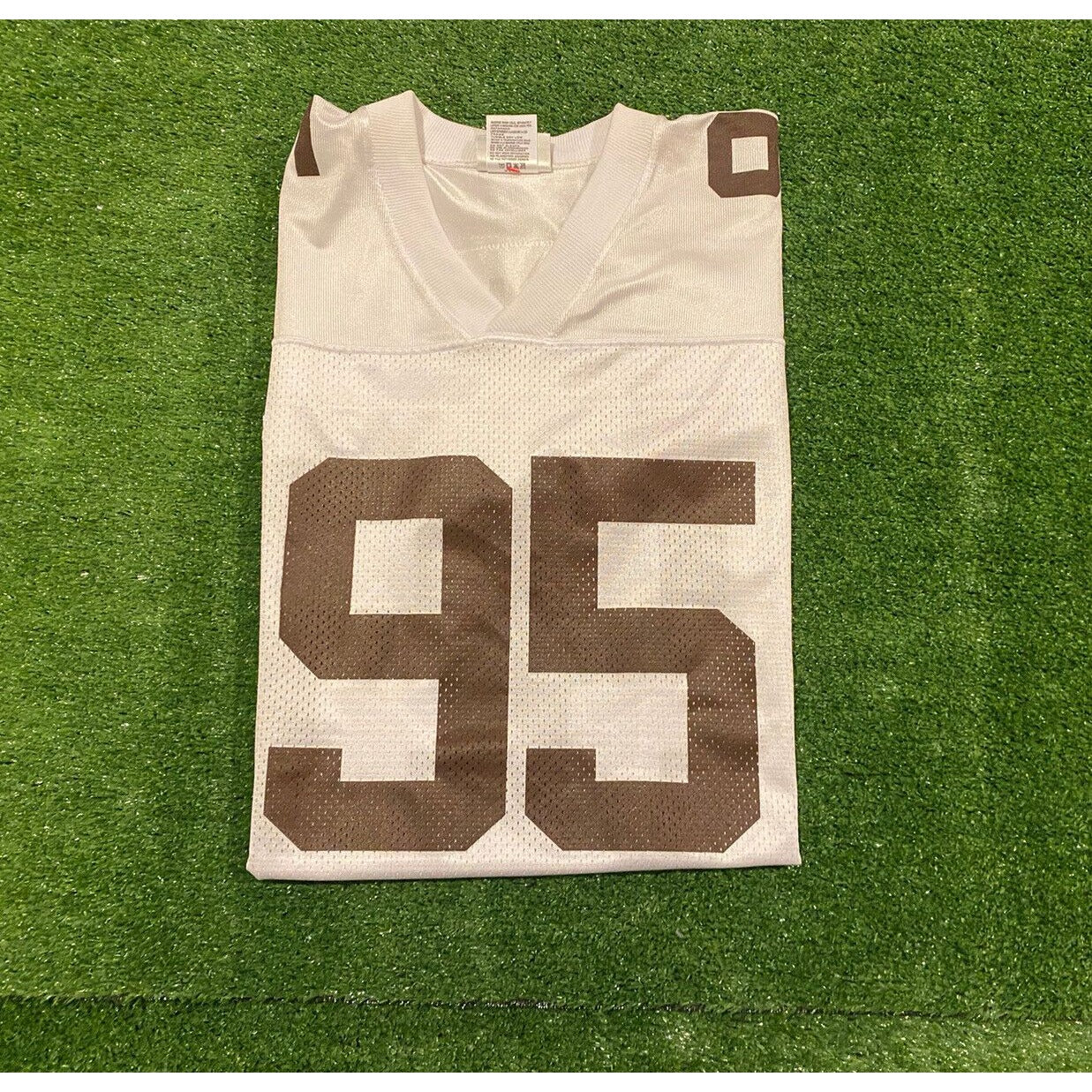 Vintage Puma Cleveland Browns Jamir Miller #95 football jersey white medium