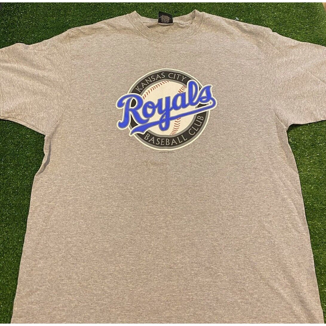 Vintage Kansas City Royals shirt large gray mens Y2K 2000s unisex blue