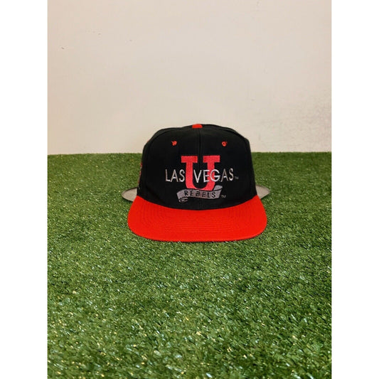 Vintage UNLV Runnin Rebels hat cap snap back black adult mens 90s basketball