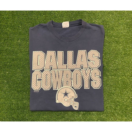 Vintage 1990s NFL Dallas Cowboys spell out football t-shirt XL Hanes Retro