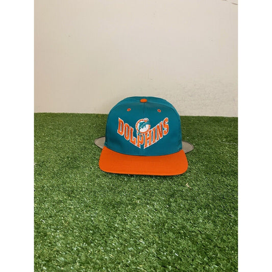 Vintage Annco 90s Miami Dolphins V spell out logo wave snapback hat