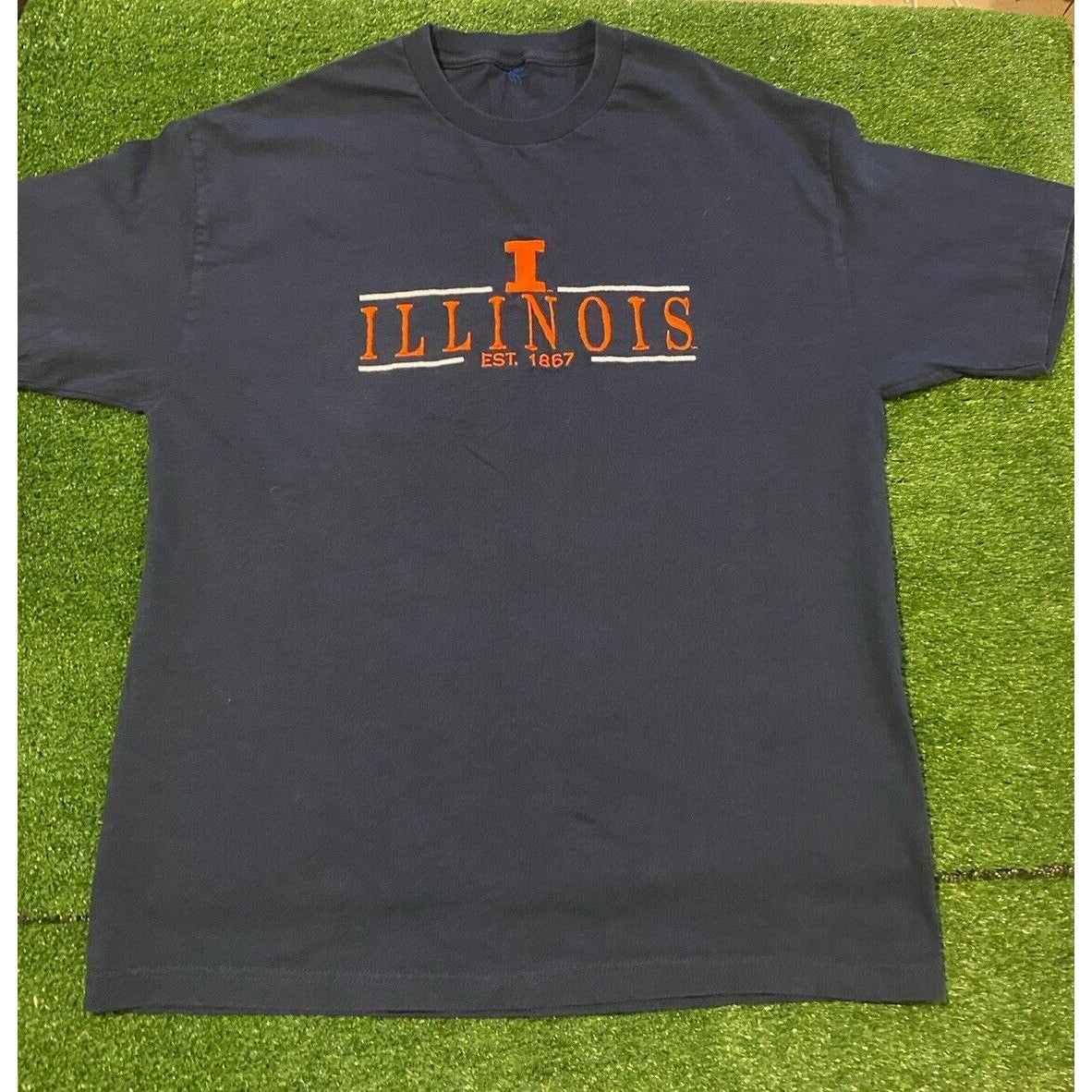 Vintage Illinois Fighting Illini shirt mens extra large embroidered 90s blue