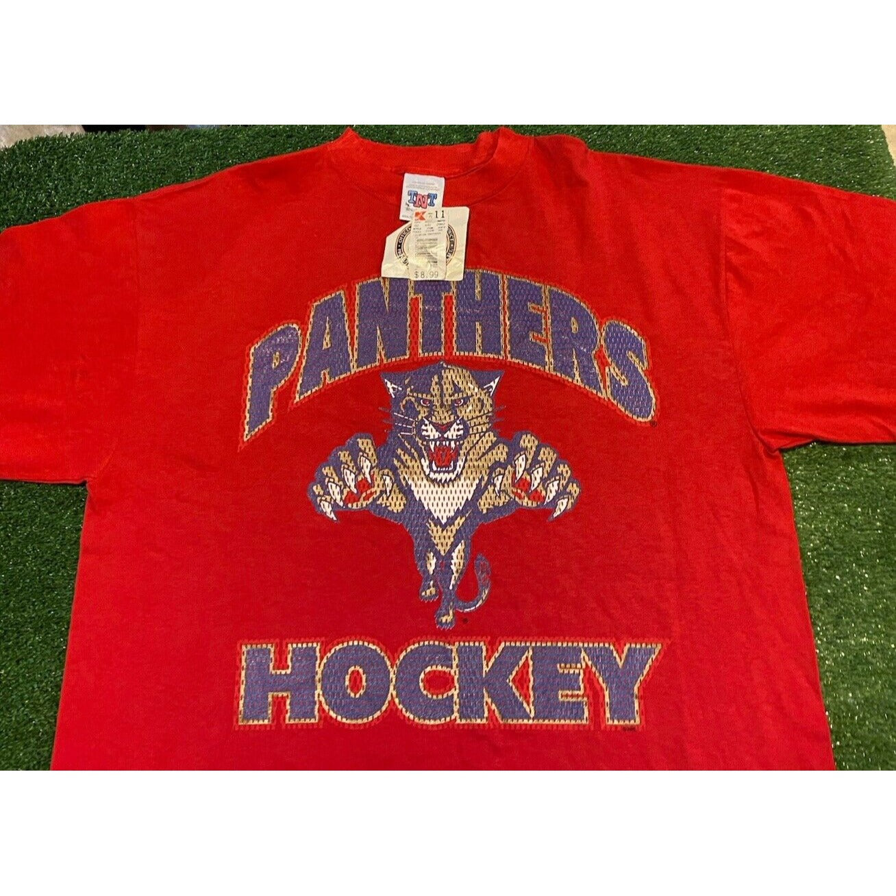 Vintage Florida Panthers shirt extra large adult red new 90s Trau & Loevner