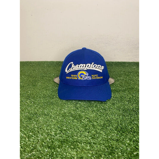 Vintage St. Louis Rams hat cap snap back logo athletic 90s wool blue champions