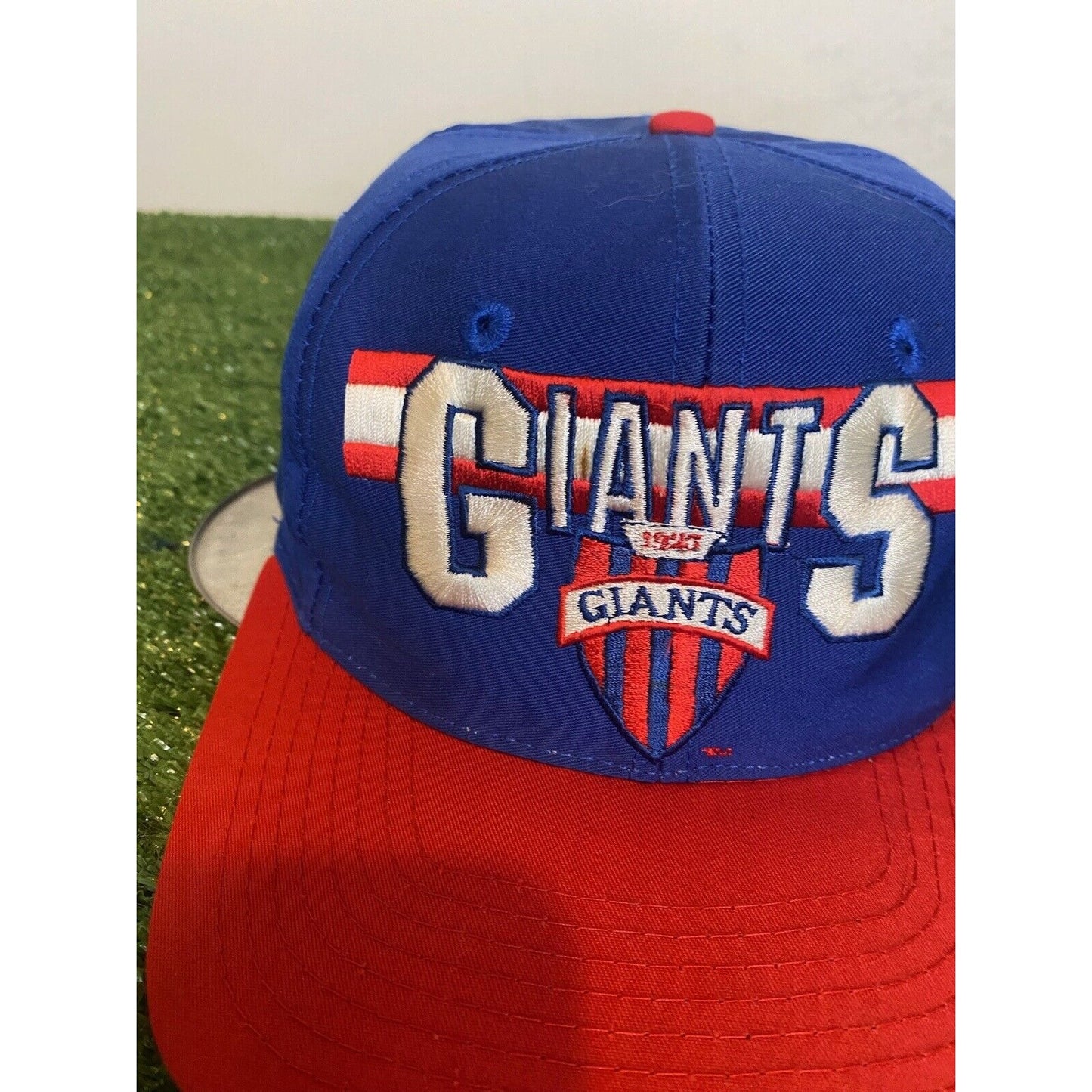 Vintage New York Giants hat cap snap back blue red annco mens 90s adult