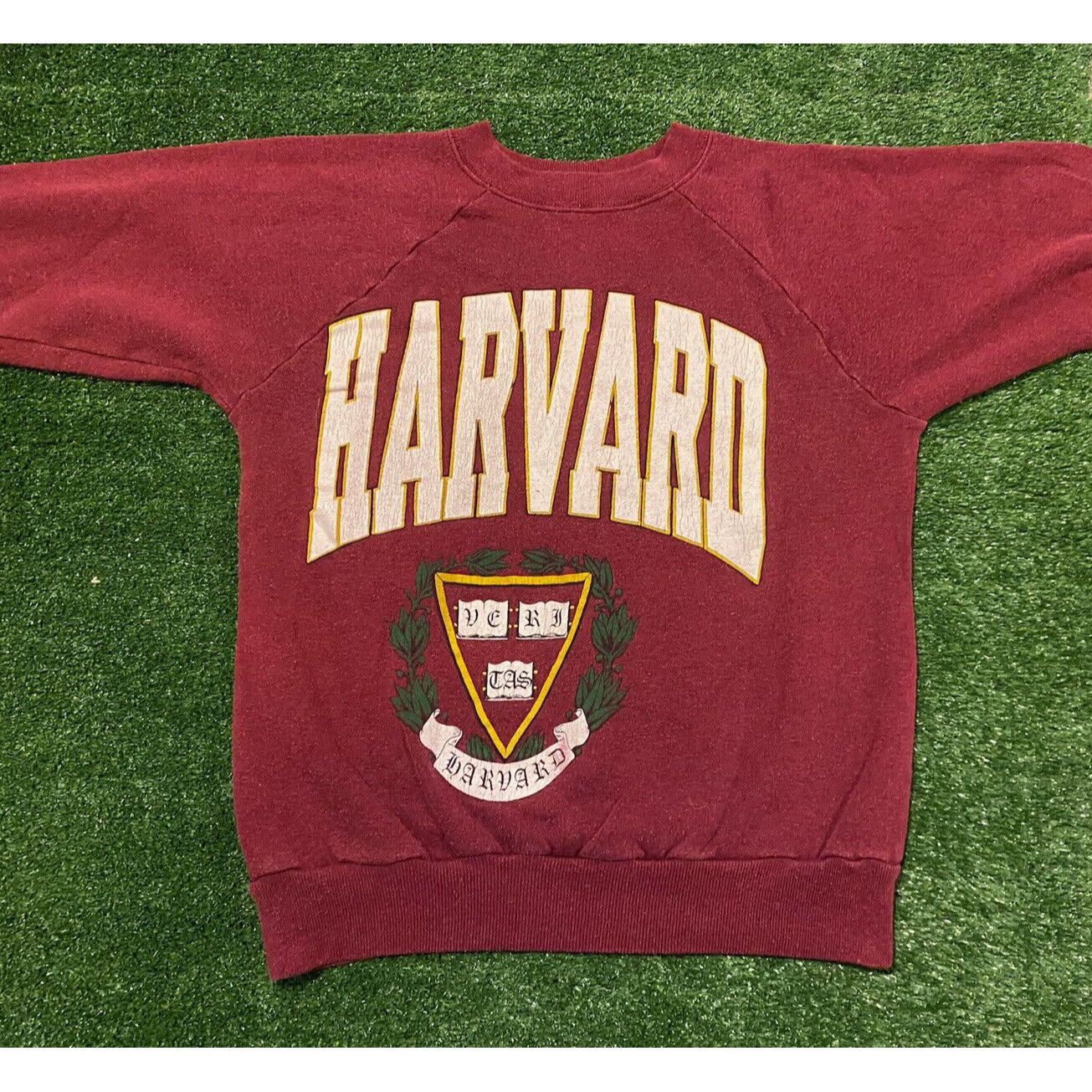 Vintage 1990s Harvard University Crimson crest ivy crewneck sweatshirt small