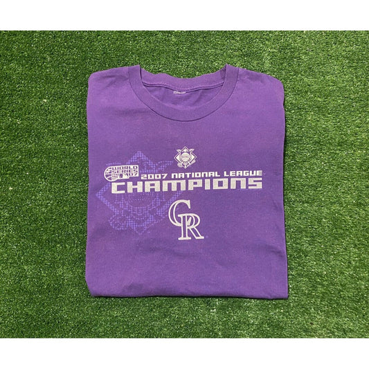 Vintage Y2K Retro Colorado Rockies 2007 National League Champions t-shirt 2XL