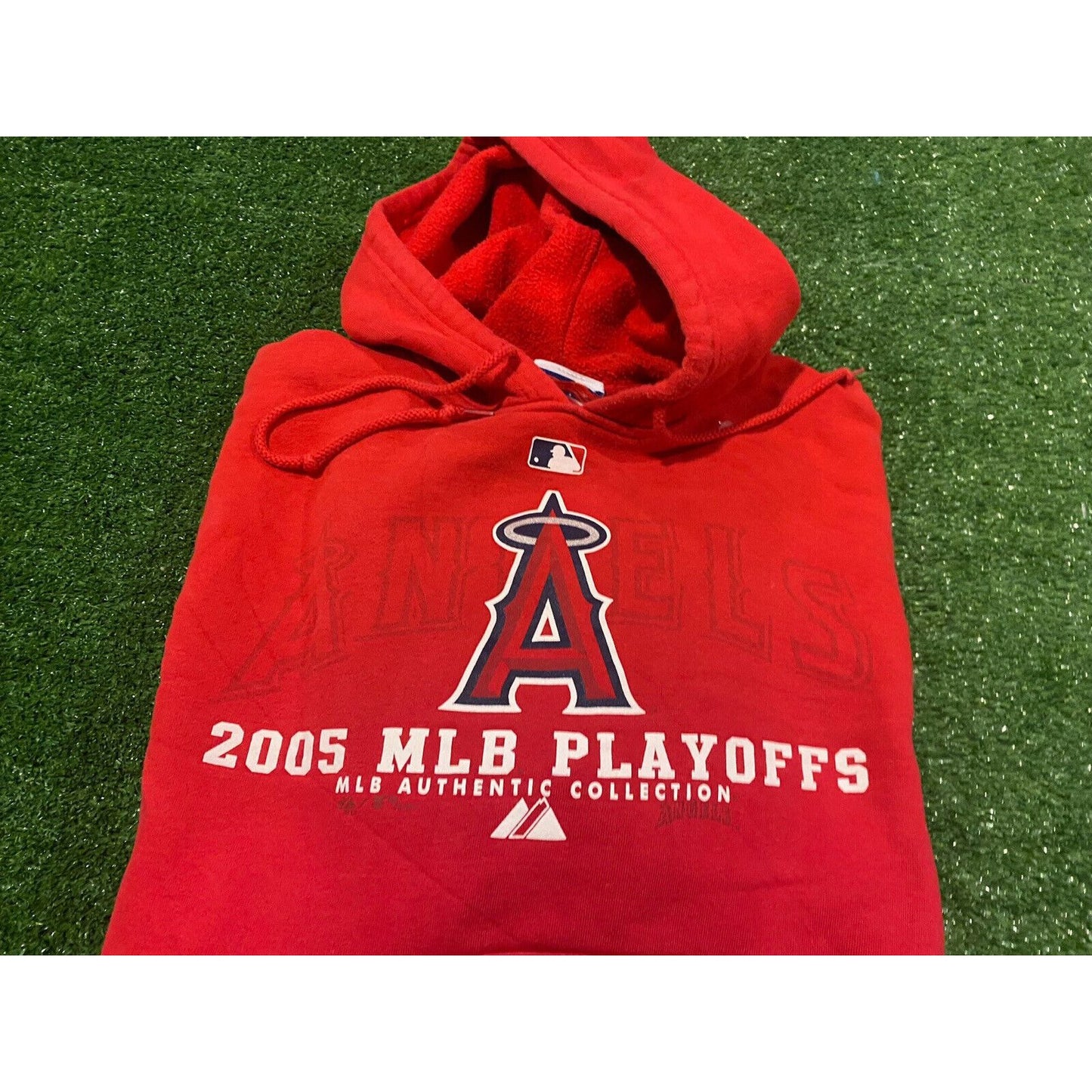 Vintage Y2K Retro Majestic LA Angels 2005 Playoffs hoodie sweatshirt XL MLB