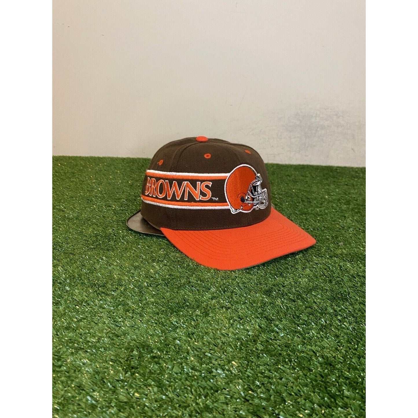 Vintage Drew Pearson Cleveland Browns wrap around helmet snap back hat cap NFL