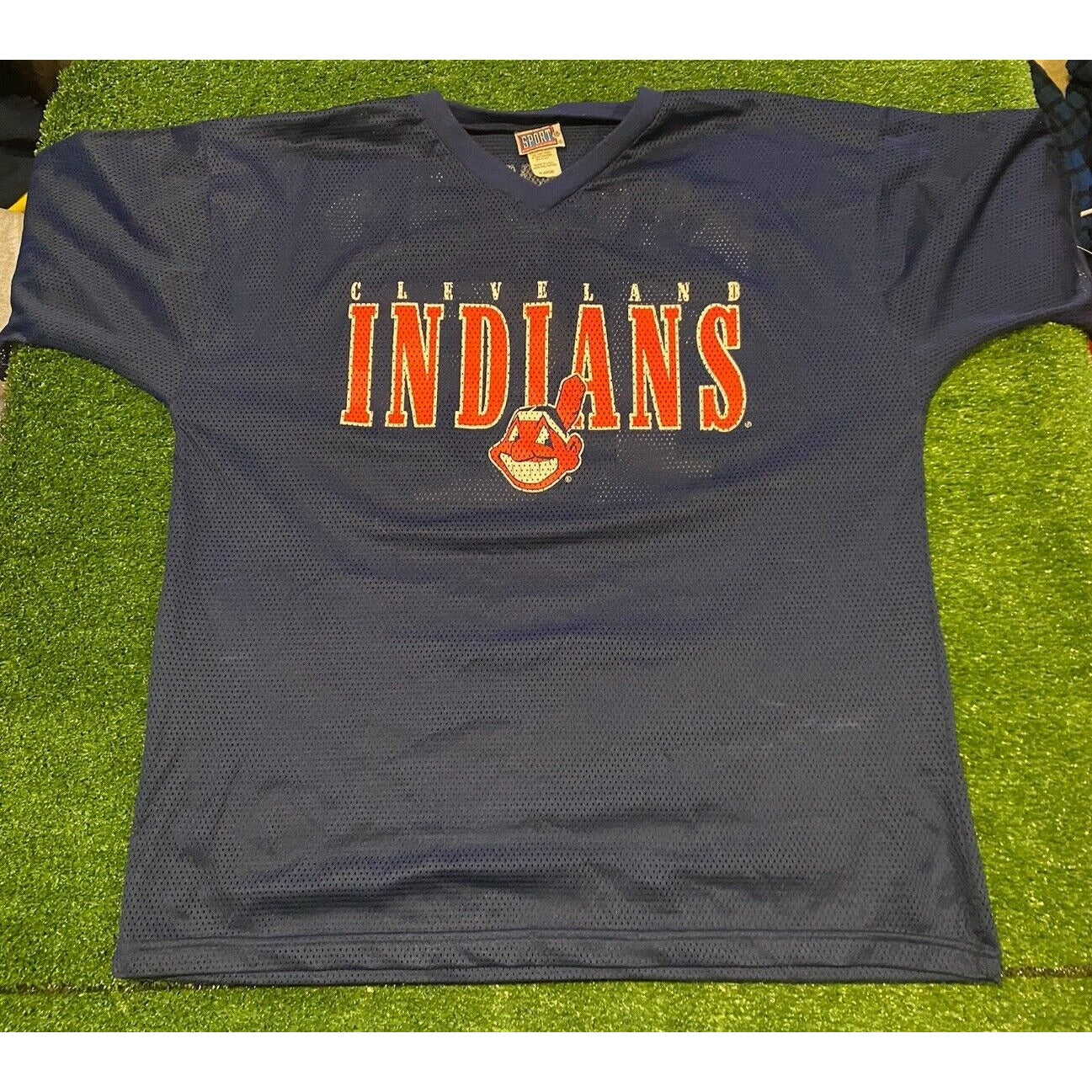 Vintage Cleveland Indians shirt extra large mens blue Chief wahoo Sandy Alomar