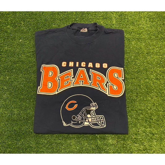 Vintage Y2K True Fan Chicago Bears arch helmet football t-shirt NFL large Retro