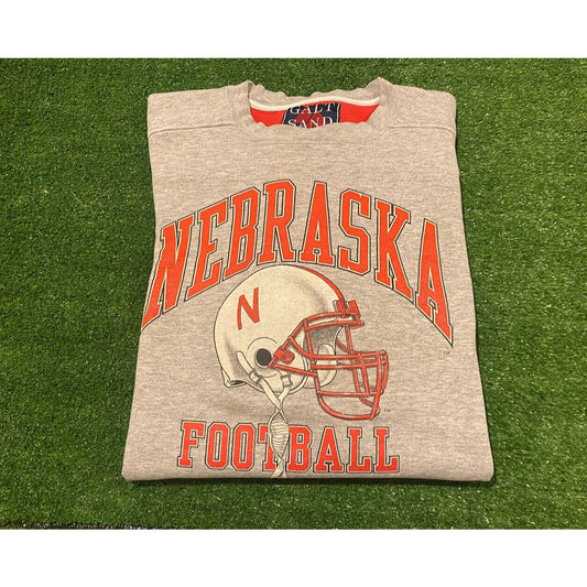 Vintage Galt Sand Nebraska Cornhuskers arch Football helmet crewneck XL