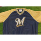 Y2K Milwaukee Brewers pullover XL jacket coat mens MLB Retro baseball