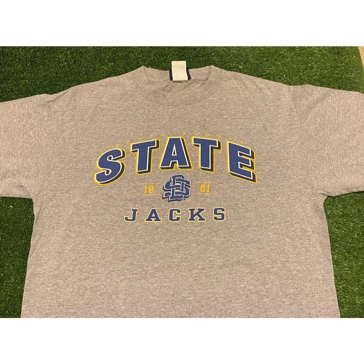 Vintage Retro Jansport South Dakota State Jackrabbits arch t-shirt XL gray