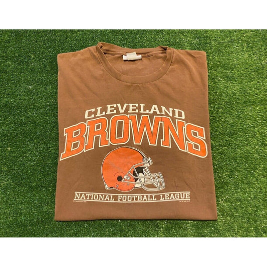 Vintage CSA 1990s Cleveland Browns football arch split bar t-shirt XL NFL