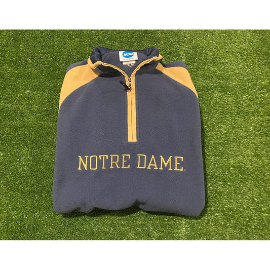 Retro Y2K 2000s Notre Dame ND Fighting Irish 1/4 zip crewneck sweatshirt XL