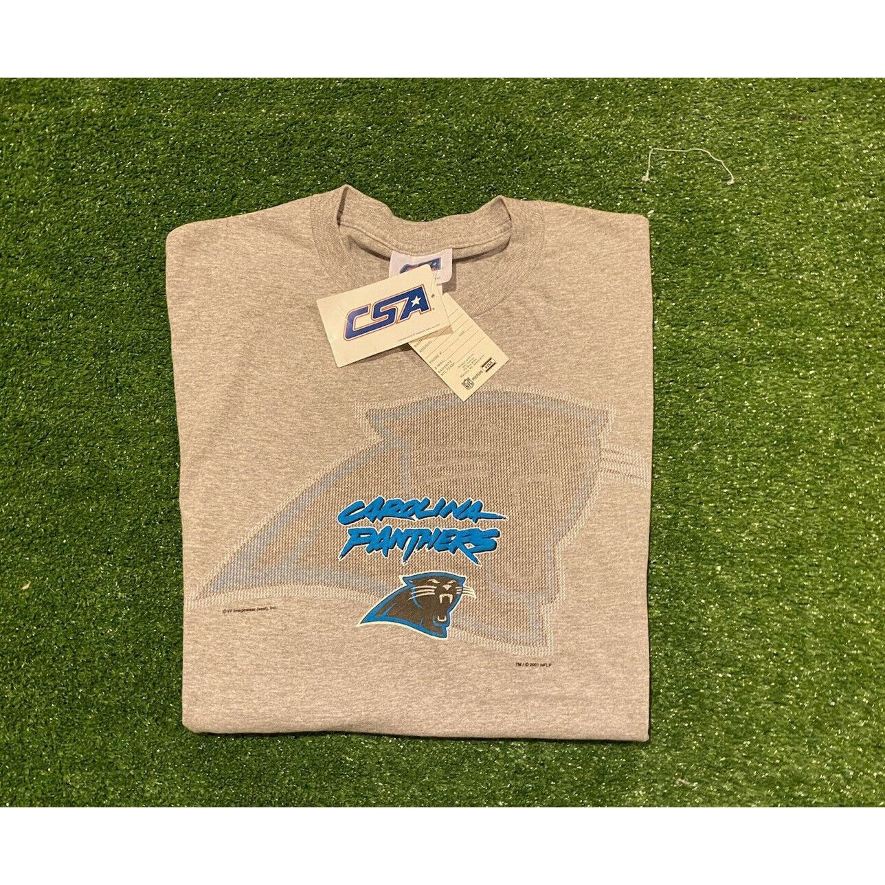 Vintage Y2K CSA Carolina Panthers shadow logo t-shirt Medium deadstock Retro NWT