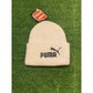 Vintage Y2K Puma cuffed winter stocking hat beanie white retro new