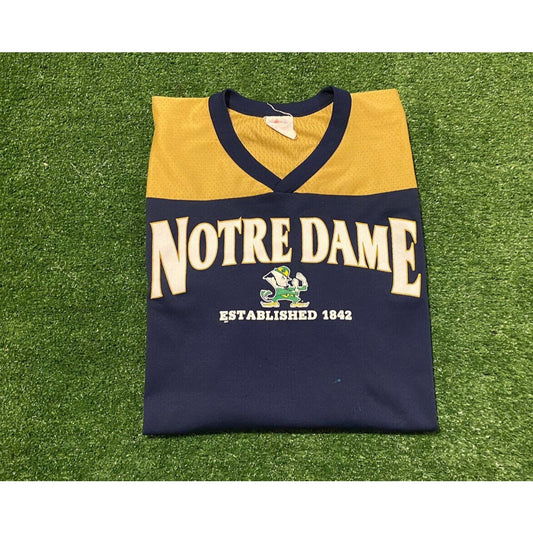 Vintage Majestic Notre Dame Fighting Irish leprechaun spell out t-shirt XL