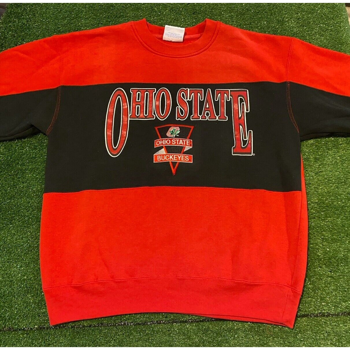 Vintage Ohio State Buckeyes sweatshirt large black red mens 90s football adult