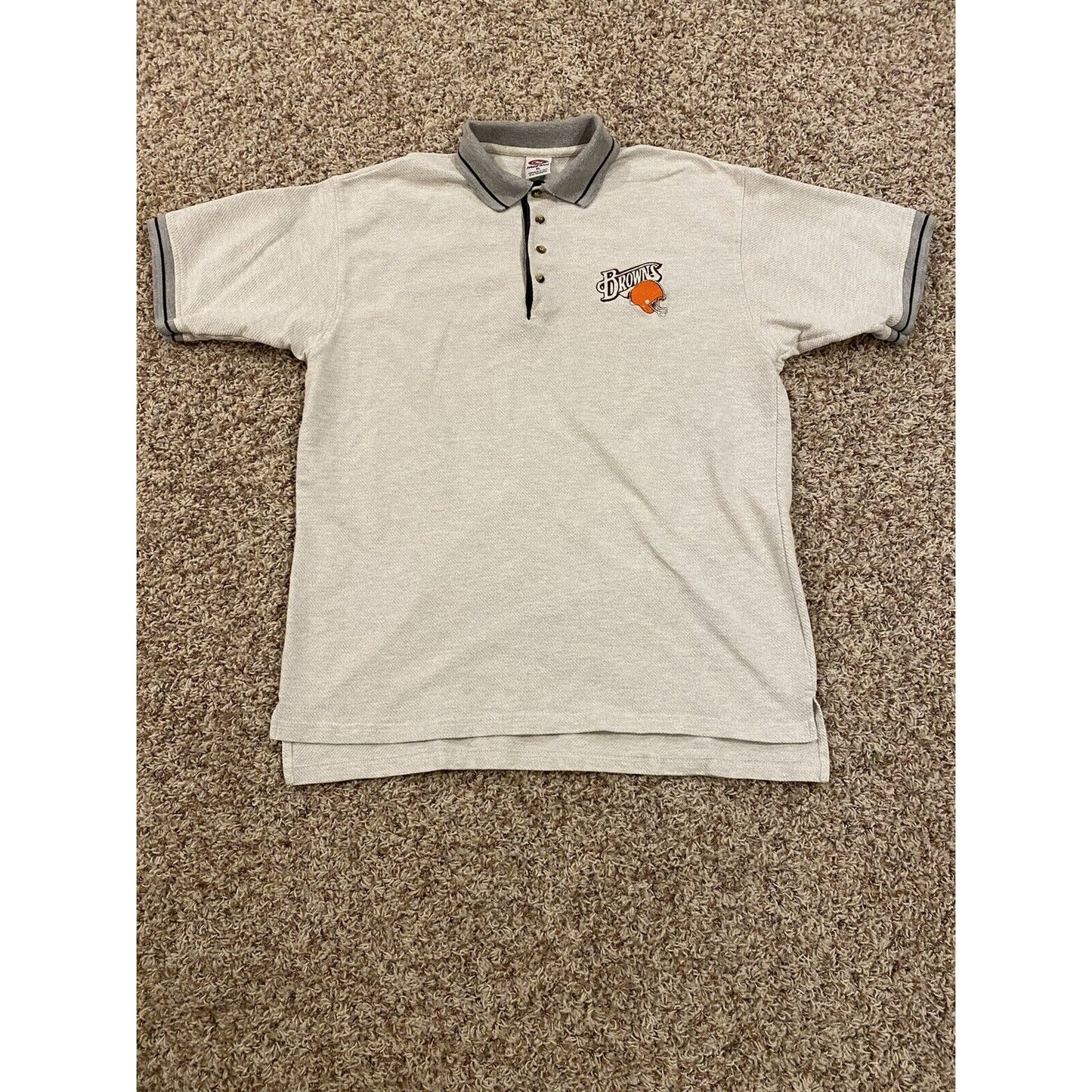 Vintage Cleveland Browns golf shirt XL mens polo adult gray True Fan Y2K retro