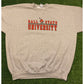 Vintage Retro Y2K Ball State Cardinals split bar crew neck sweatshirt 2XL gray