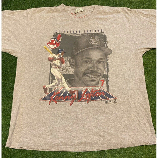 Vintage Cleveland Indians shirt extra large mens Kenny Lofton caricature 90s