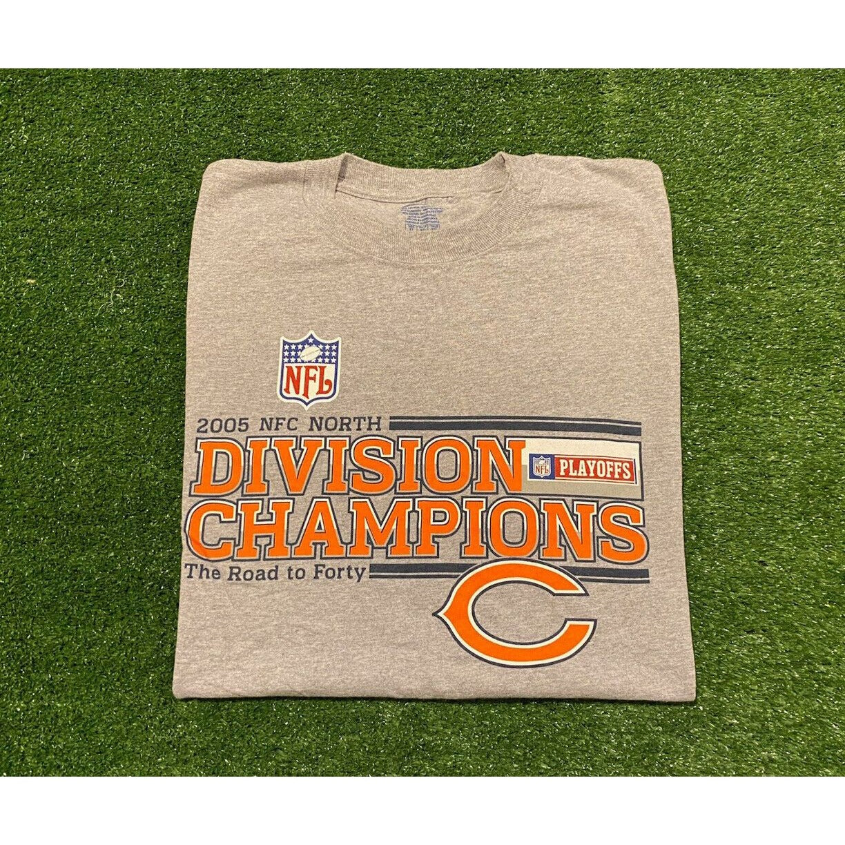 Vintage Y2K Reebok Chicago Bears 2005 Division Champions t-shirt XL XXL gray