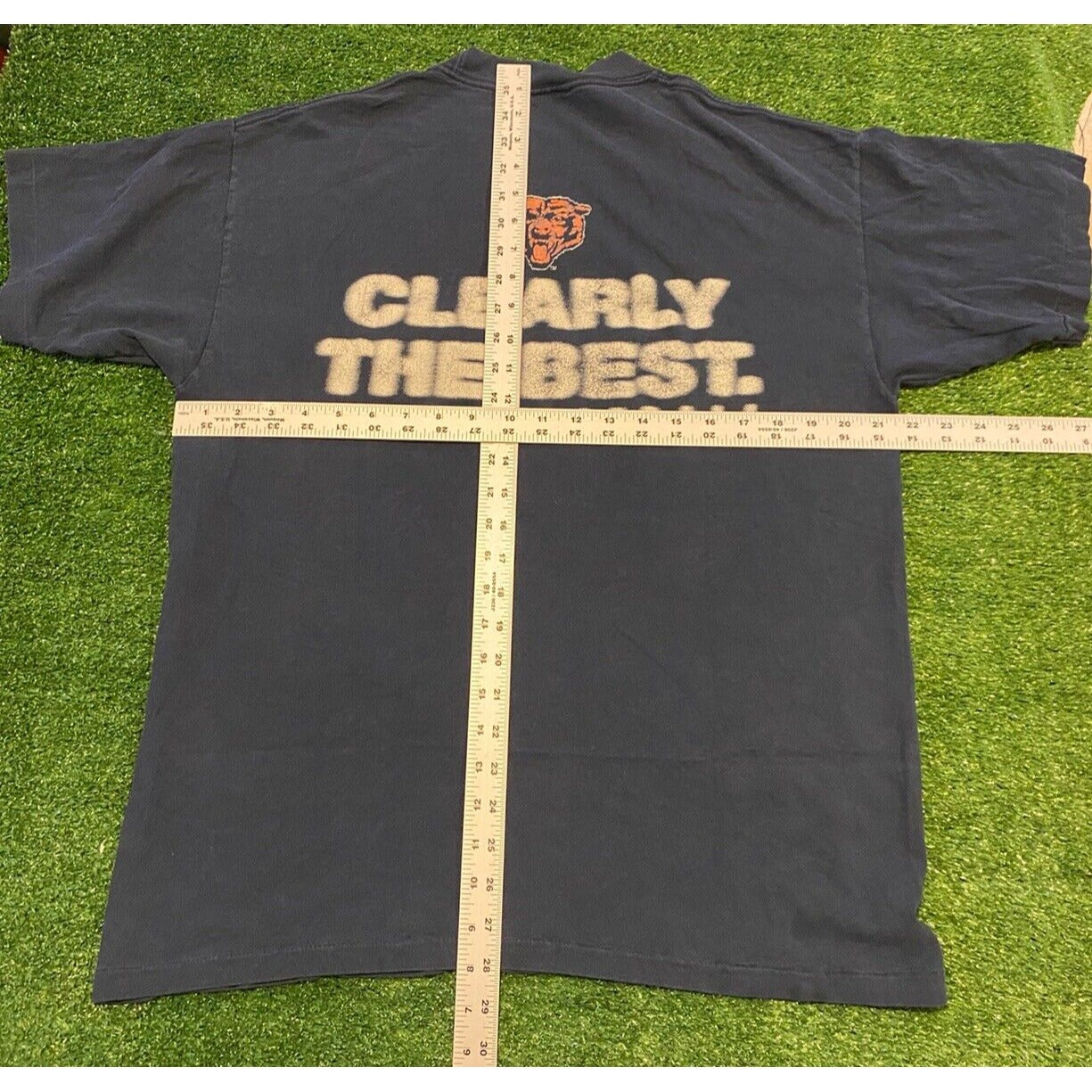 Vintage Chicago Bears shirt mens large blue orange 90s short sleeve unisex 18