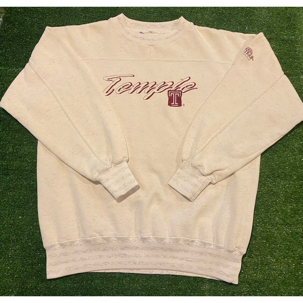 Vintage Temple Owls sweatshirt mens large white crew neck unisex adult 90s 10