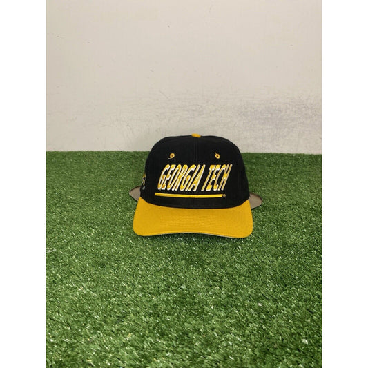 Vintage Georgia Tech Yellow jackets hat cap snap back yellow black football mens