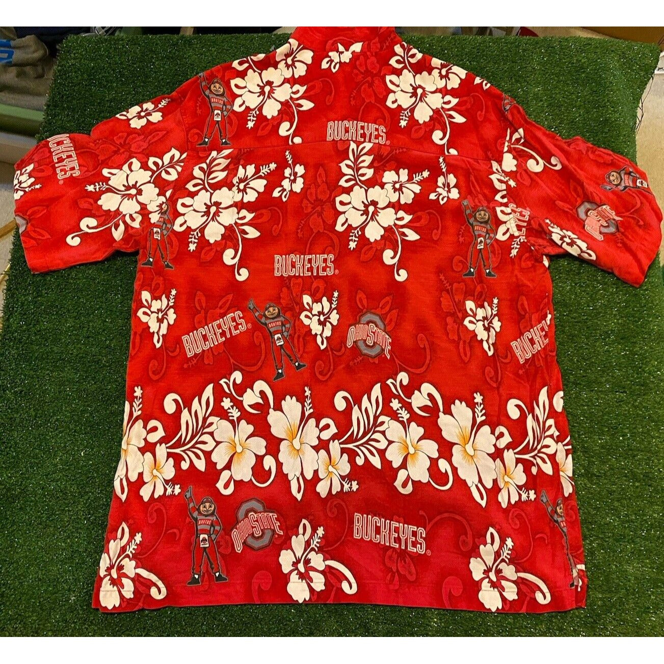 Vintage Ohio State Buckeyes shirt mens XXL red Hawaiian football short sleeve