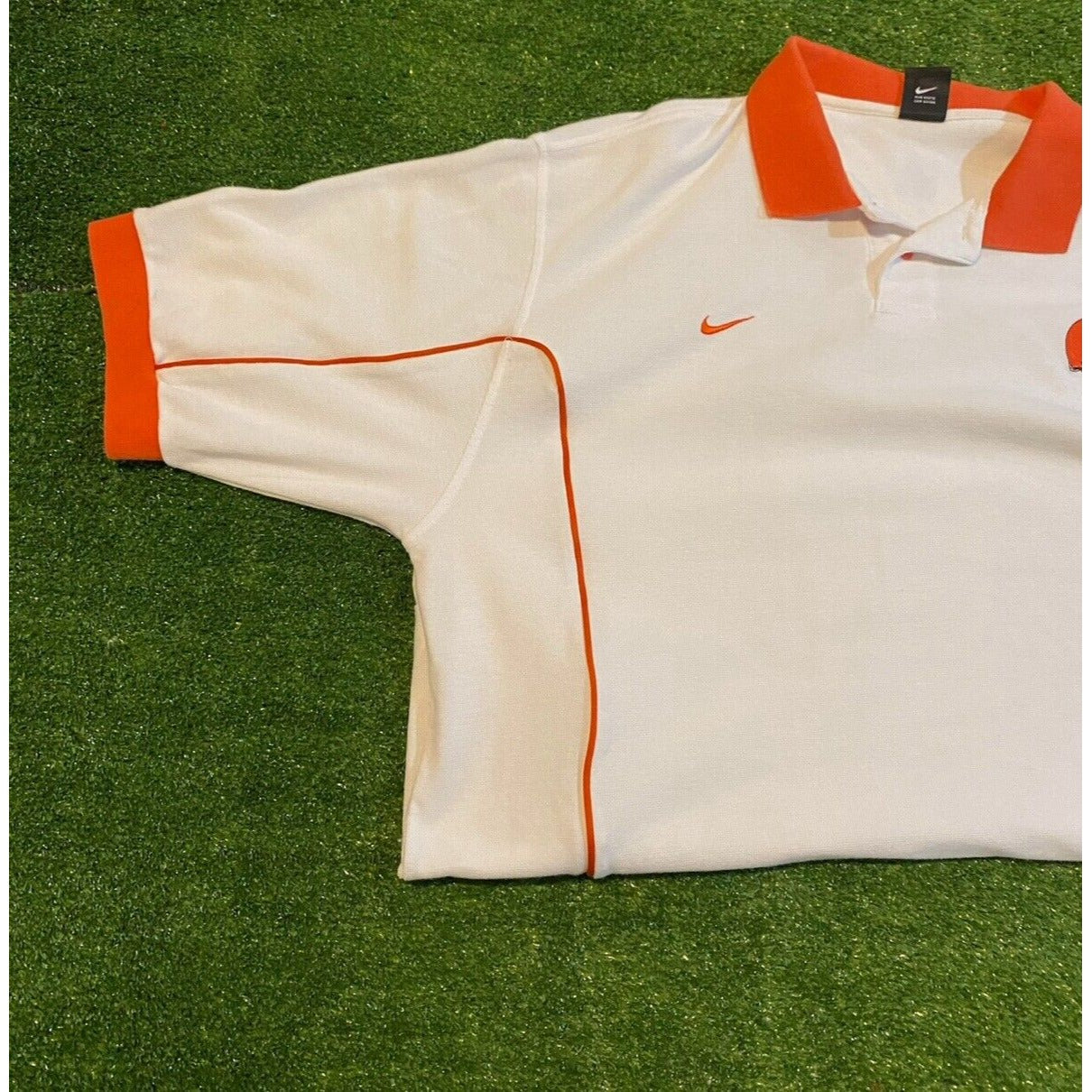 Vintage Cleveland Browns shirt mens 2XL white orange nike polo NFL Y2K RK