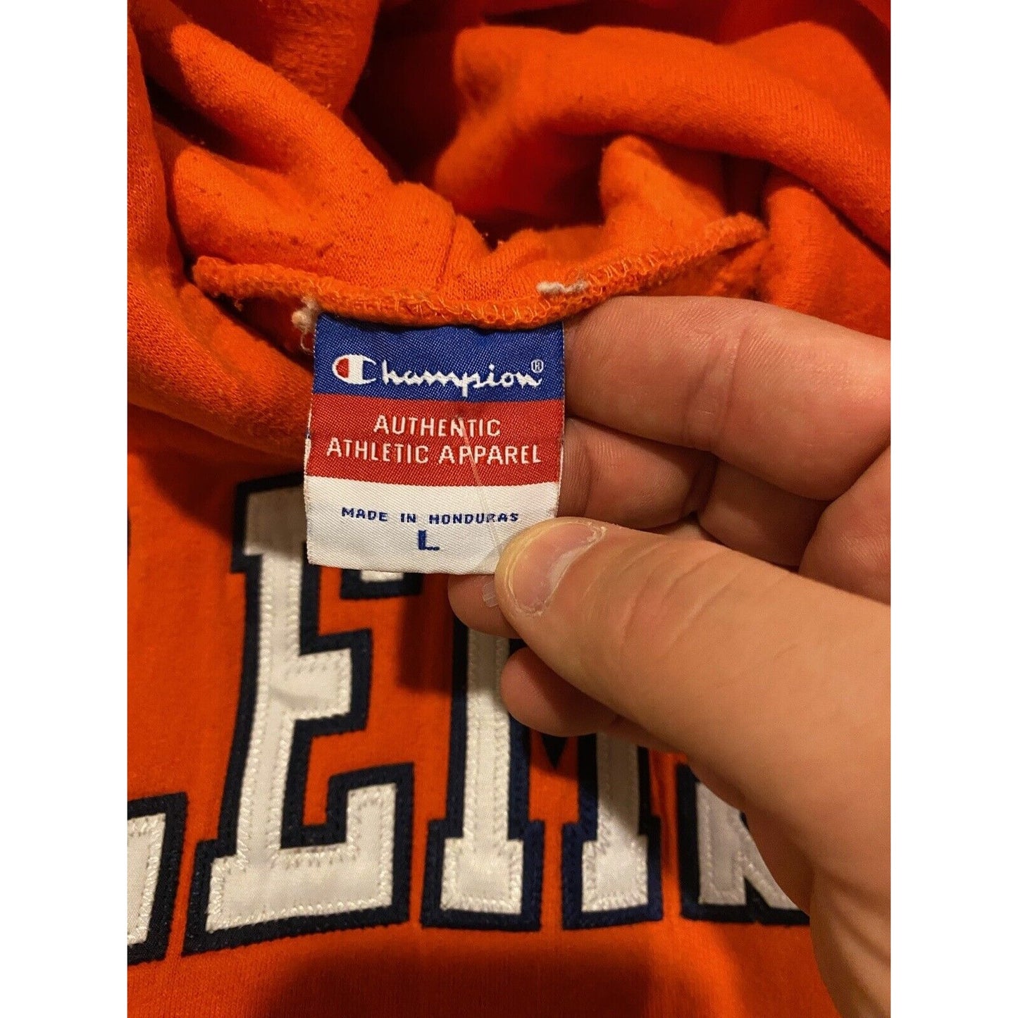 Vintage Clemson Tigers sweatshirt large Champion orange adult Y2K Retro football