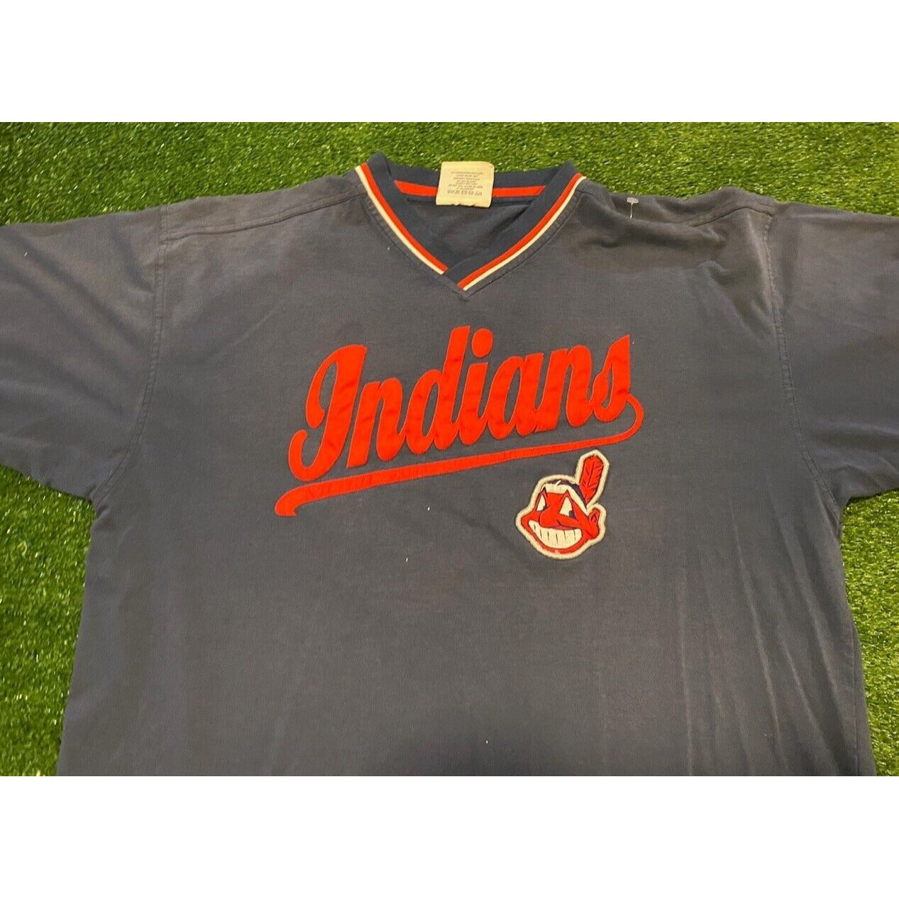 Vintage Y2K Lee Sport Cleveland Indians script chief wahoo t-shirt XL retro MLB