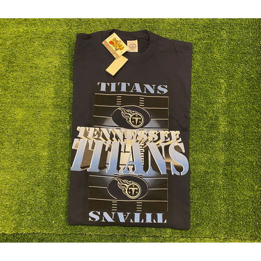 Vintage Delta Tennessee Titans shadow football field t-shirt NWT large blue