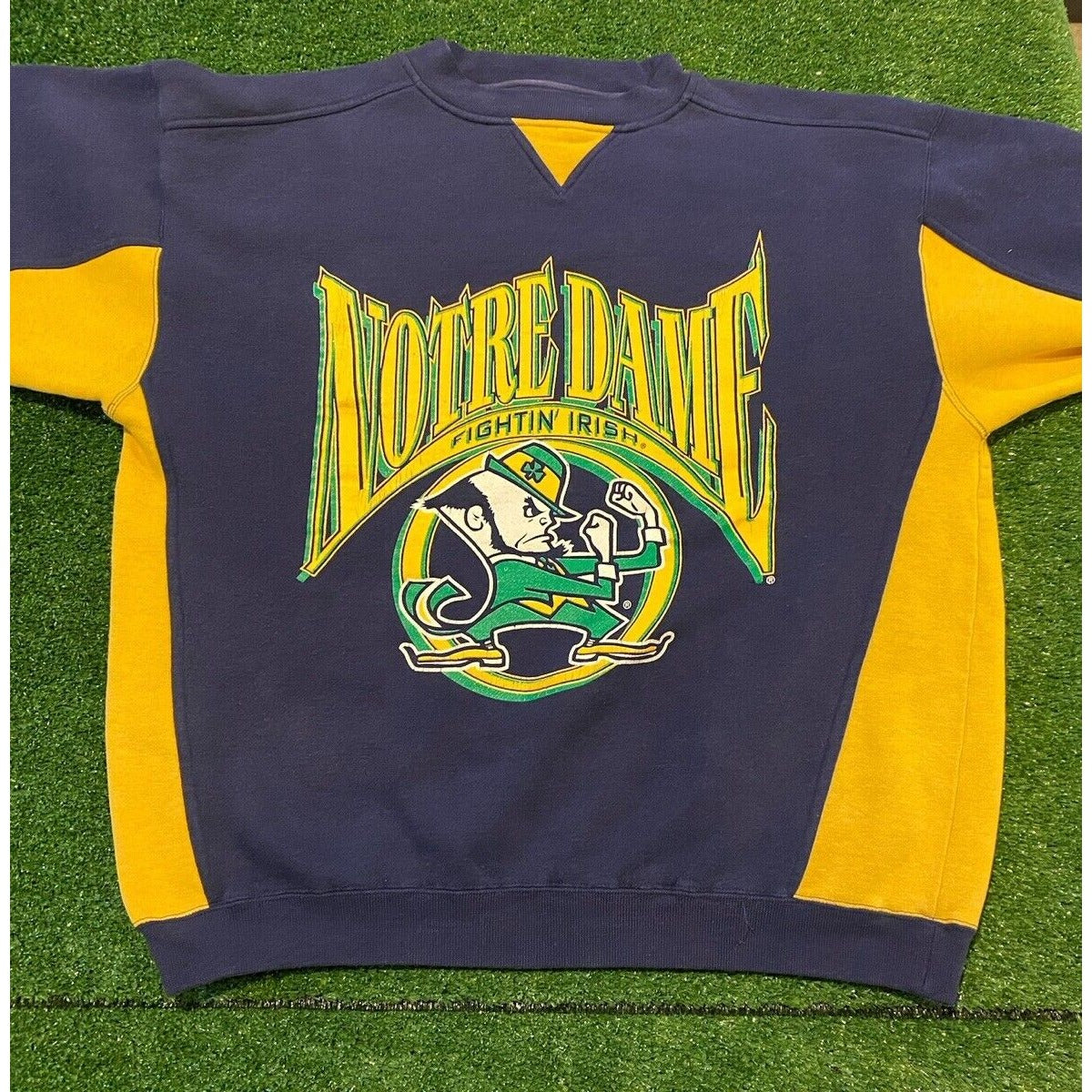 Vintage Notre Dame Fighting Irish sweatshirt large adult 90s Logo 7 blue Retro