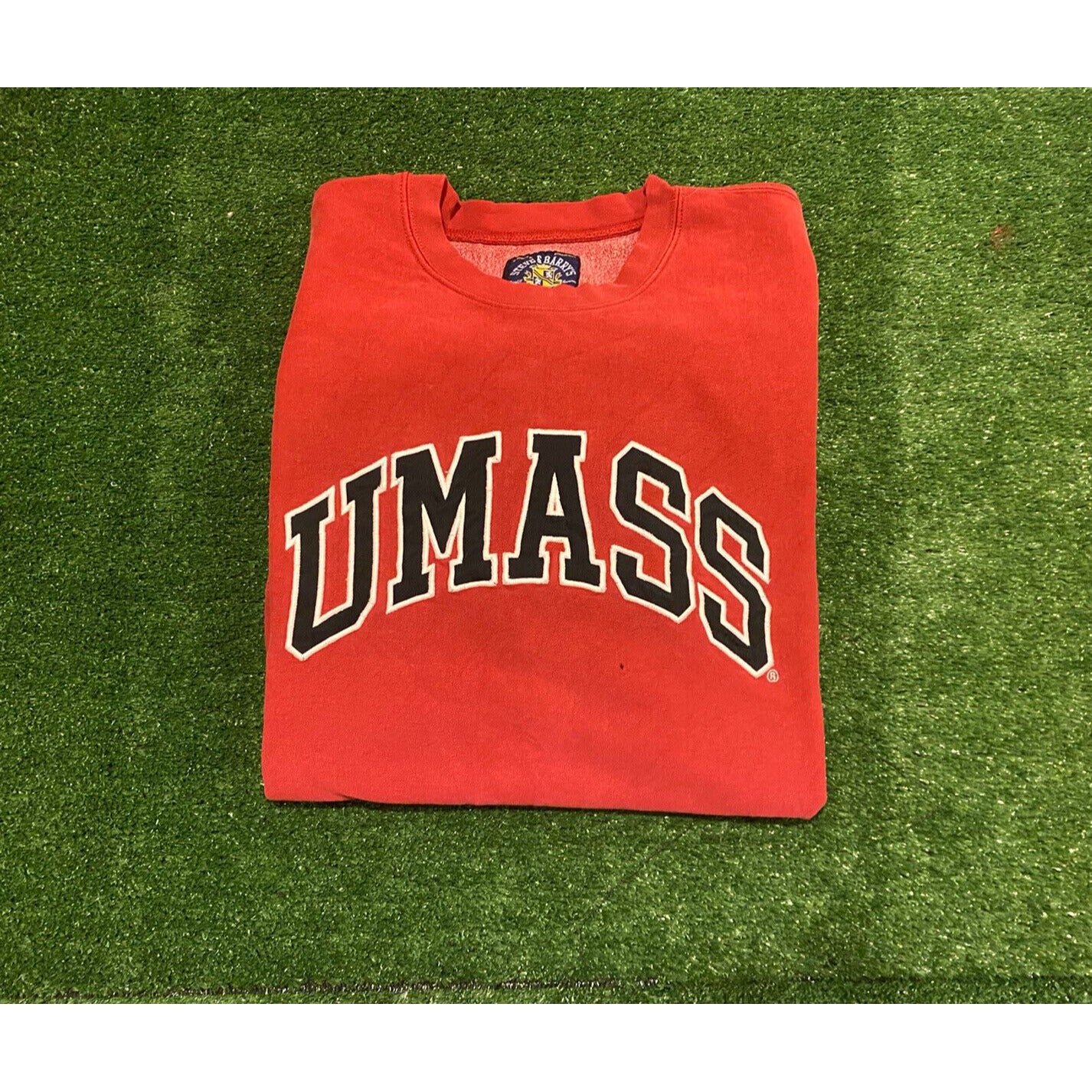 Vintage UMASS Minuteman sweatshirt mens XXL crew neck Steve & Barrys Y2K red