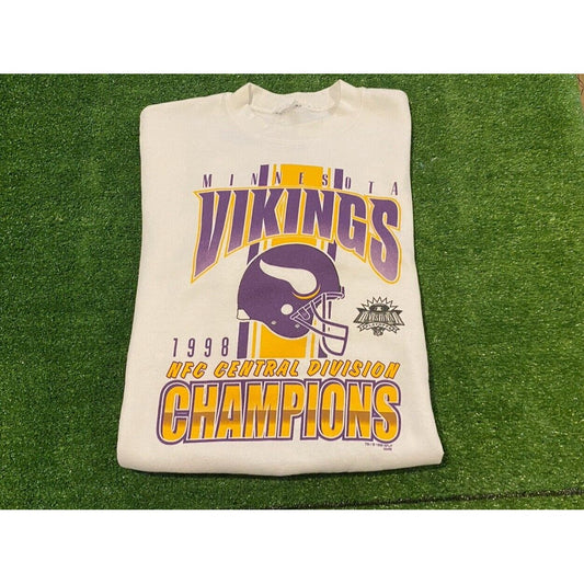 Vintage Minnesota Vikings sweatshirt extra large crew neck mens white 90s unisex