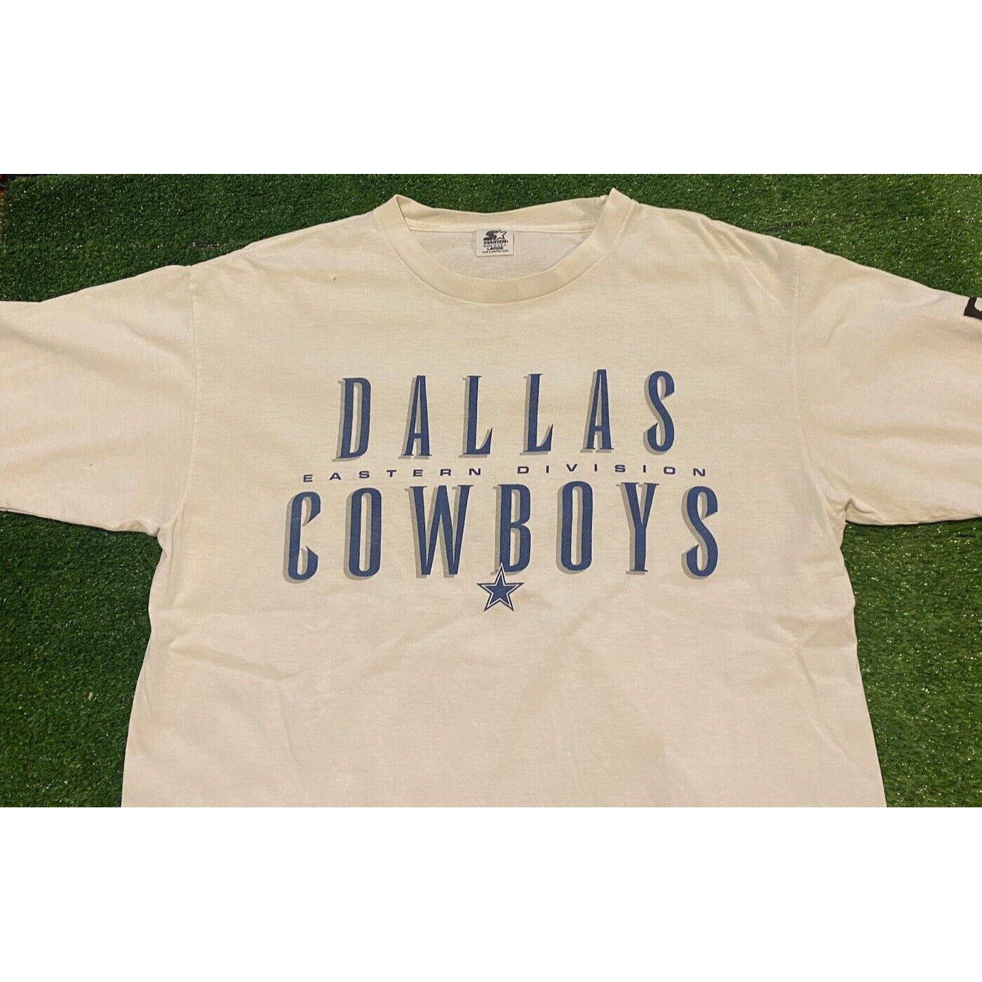 Vintage Dallas Cowboys shirt large white Starter 90s mens adult double sided