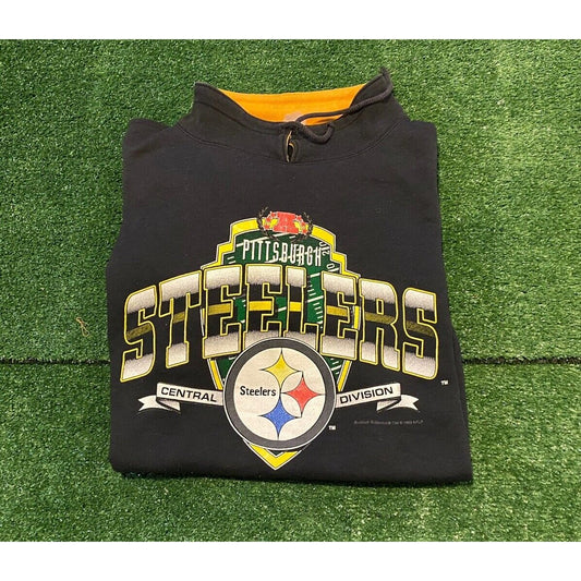 Vintage Pittsburgh Steelers sweatshirt crewneck large black mens 1990s Riddell