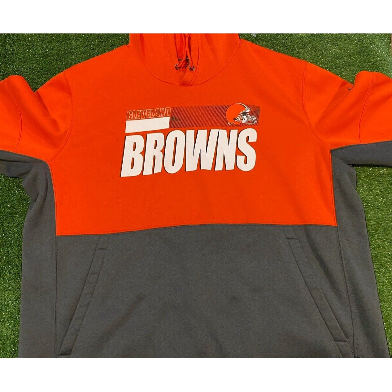 Nike Cleveland Browns hoodie mens extra large sweatshirt orange gray adult