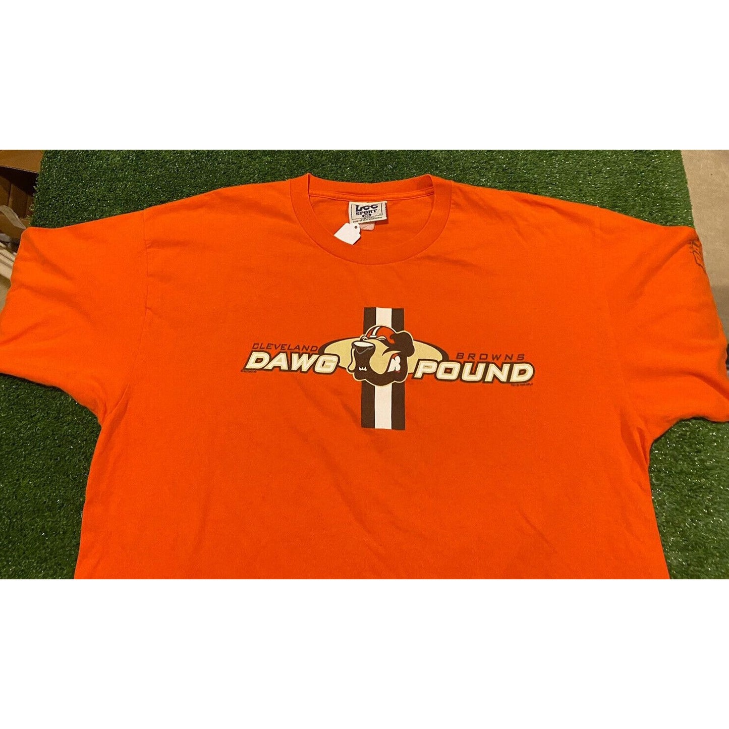 Vintage Lee Sport 1998 Cleveland Browns Dawg Pound Logo t-shirt XXL orange